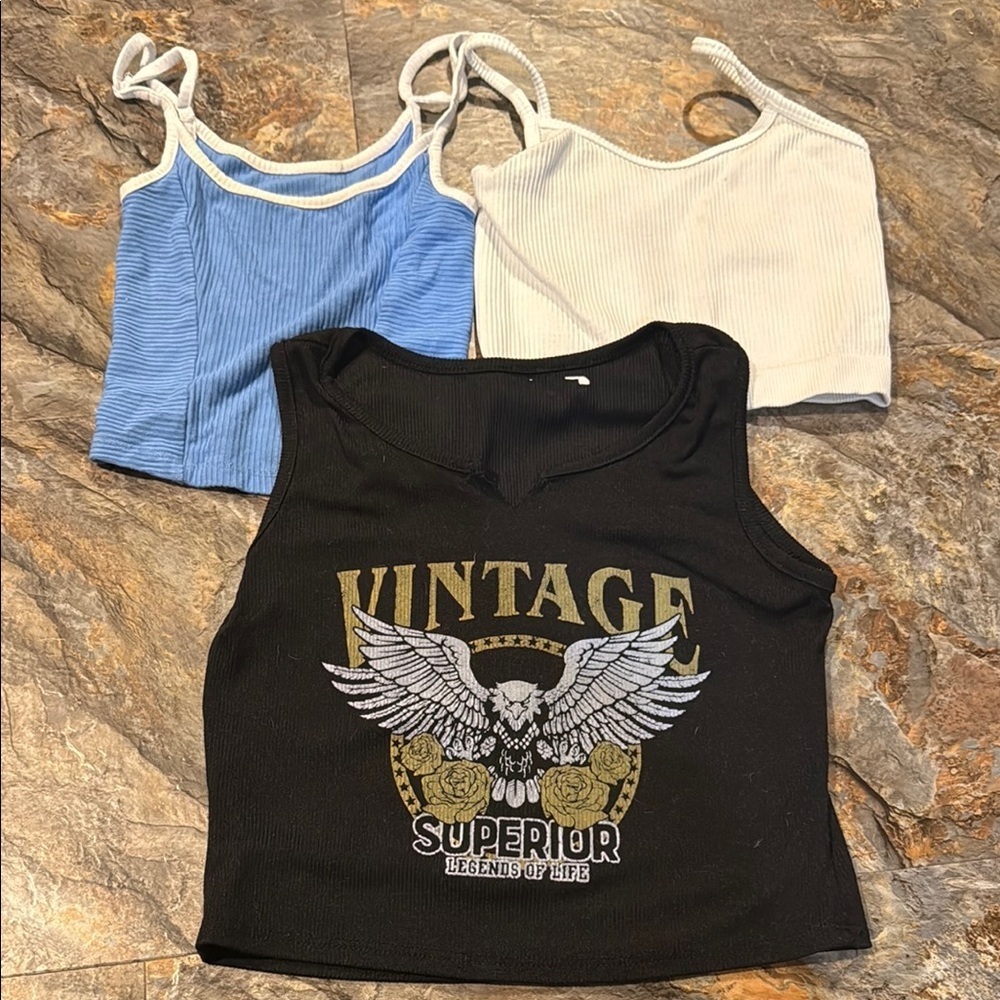 Bundle of three girl size medium tops